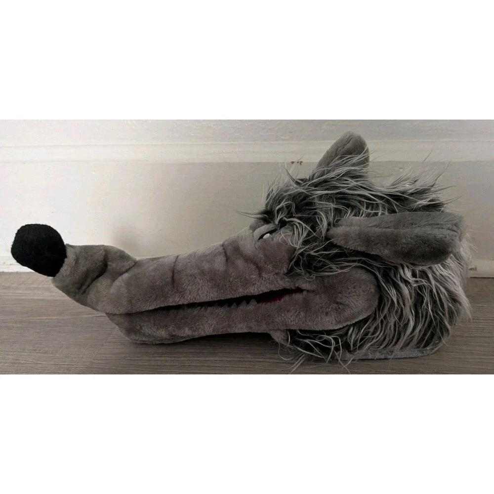 Big Bad Wolf Plush Costume Hat Elope Size Adjuster Gray
